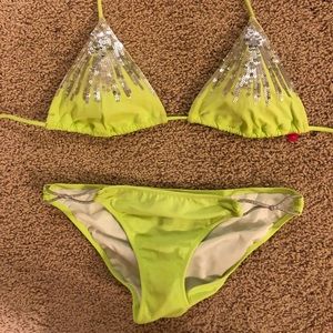 Lime Green Sequin Victoria’s Secret bikini